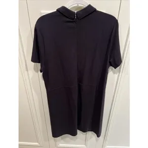 LOFT Black Ponte Knit 60s Mod Shift Dress Retro Preppy Career Office thumbnail 3