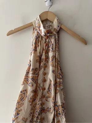 Zara High‎ Neck Floral Print Crochet Button Mini Dress thumbnail 4