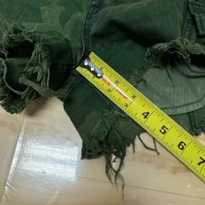 Free People We‎ The Free Commander Cutoff Denim Camo Shorts Military Green Cargo thumbnail 11