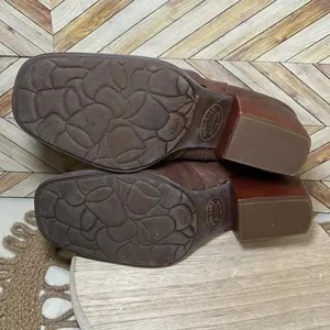 Kork Ease Brown Leather Kissel Ankle Boots Wrinkle Slouch‎ Block Heel 6M Comfy thumbnail 5