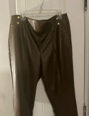 Marc New York Woman Brown Full Control Waistband Faux Leather Pants, Size M NWT thumbnail 2