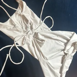 Non-Signe White Mini‎ Athletic Dress W/ Tie Back Detailing Size XS thumbnail 2