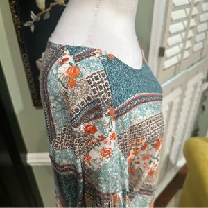 Anthropologie Jaase Blue Floral Long Sleeve Blouse – Size Medium thumbnail 6
