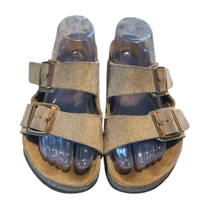 Birkenstock Arizona Sandals Women 39 Taupe Suede Boho Comfort Slide Made Germany thumbnail 4