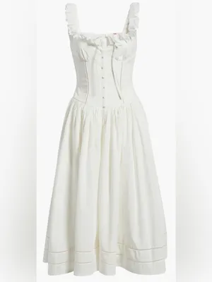 NEW HOUSE OF CB Phoebe Stretch Cotton Broderie Dress sz XL L+ thumbnail 4