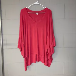 Anthropologie Akemi + Kin Capa Fluttered Tunic in Pink Women’s Sz M/L Oversized thumbnail 3