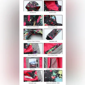 GSOU SNOW Paint Splatter Snowboarding Insulated Jacket Size XS Regular Fit NWOT thumbnail 8