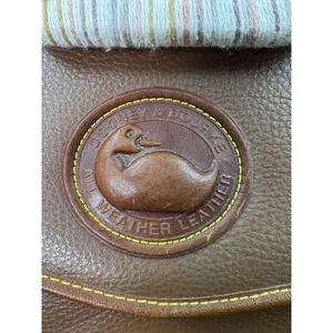 Dooney & Bourke All Weather Leather Bag Vintage Yellow Stitching,Braided Handle thumbnail 2