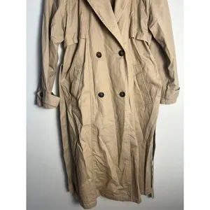 H&M Divided Womens Beige Cotton Twill Double Breasted Trench Coat Belted Size M‎ thumbnail 3
