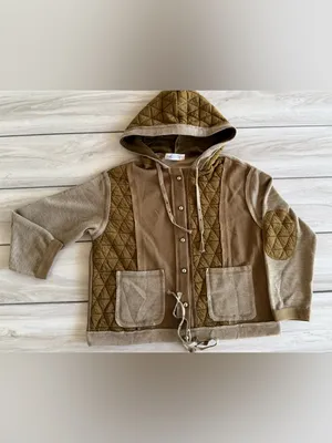 Mod Boutique Mixed-Knit Hooded Quilted Jacket Green Small NWOT thumbnail 2