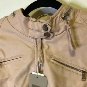 Cavalini Vegan Leather Bomber Jacket Mauve Size Large thumbnail 5