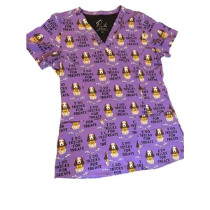 Prints By Maevn Scrubs Halloween Dogs Vet Women Size XS Uniform Medical thumbnail 3