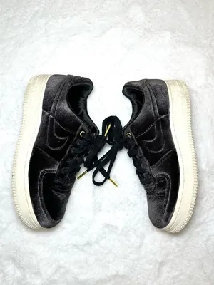 NIKE Air Force 1 AF1 Low Black Velvet Youth 4.5 Women’s 6 Lux Streetwear Sneaker thumbnail 5