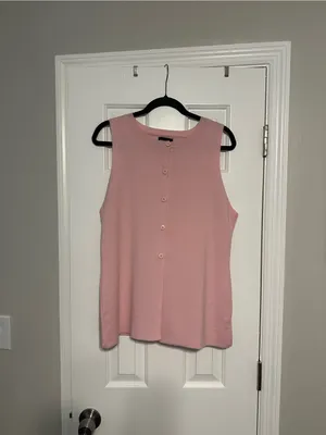 ASOS NWOT Sleeveless Button-Front Pink Knit Top thumbnail 4