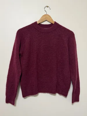 Zara Burgundy Sweater Size Small Acrylic Wool Fall Winter Autumn Jumper Pullover thumbnail 2