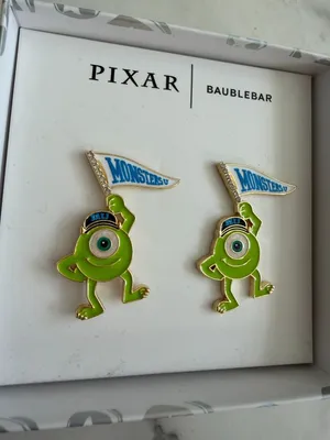 BAUBLEBAR Monsters Inc Mike Wazowski Pennant Earrings NEW NIB thumbnail 2