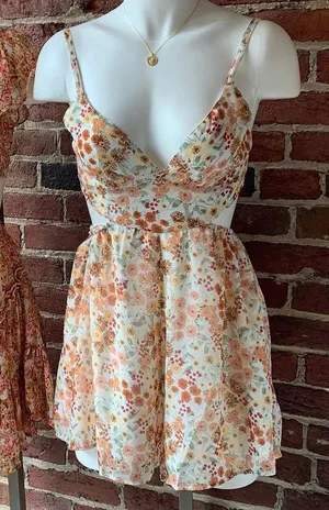Sky to Moon Floral Tie Back Romper thumbnail 1