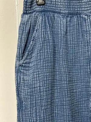 aerie Light Blue Wide-Leg side slit Gauze Pants thumbnail 3