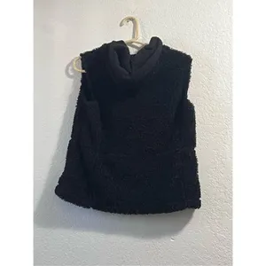 J.Crew faux Fur vest Black Shaggy full zip Small thumbnail 3