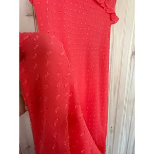 NWT Lulus Lulus Valonia Red Orange Ruffled Clip Dot Empire Waist Midi Dress Sz M thumbnail 6