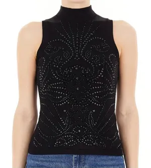 New Guess Calista Rhinestone Knit Top. Medium thumbnail 1