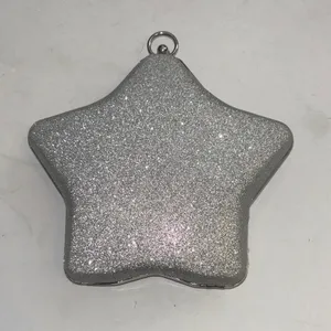 Source Unknown SILVER SPARKLE STAR PURSE WITH SILVER CHAIN CROSSBODY CHAIN EXCELLENT CONDITION thumbnail 1