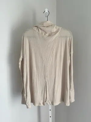 We The Free Juicy Long Sleeve Waffle Knit Top Split-Back Cowl Neck Sweater Sz XS thumbnail 5