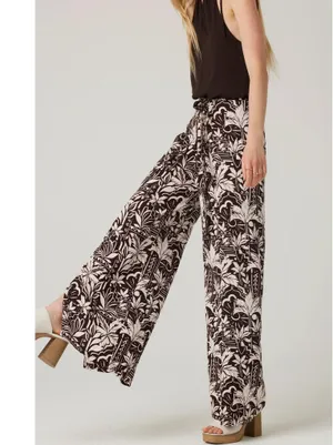 NWT Bila 77 Cabana Mink Flora Brown High Rise Wide Leg Pants thumbnail 2