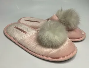Victoria’s Secret velvet Pom slippers size‎ large thumbnail 1