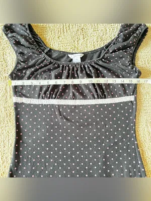 Y2K Black Pink Polka Dot Lace Trim Scoop Neck babydoll Top thumbnail 3