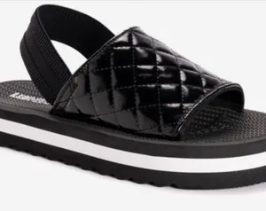 Muk luks womens epic tour sandals flats black quilted Slingback shoes size 8 thumbnail 1