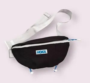 HOKA Black White Adjustable Unisex Fanny Pack Waist Bag thumbnail 1