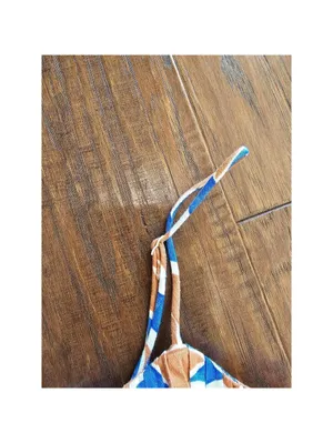 Anthropologie Ophelia Sleeveless Linen Mini Dress Size 12 Blue Orange Homecoming thumbnail 8
