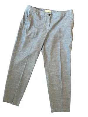 Talbots Chambray Casual Pants Trousers Size 12 Petite Preppy Minimalist Straight thumbnail 1