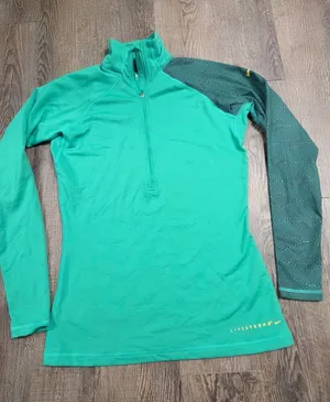 Nike Pro Hyper warm Half-Zip Training Top Livestrong Green Long Sleeve Large thumbnail 1