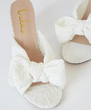 White Bow Heels Lulus thumbnail 2