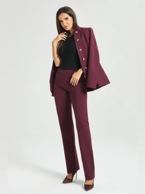 NEW Betabrand Classic DPYP™ Dress Pant Yoga Pant | Straight (Burgundy) thumbnail 3