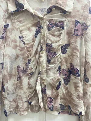 Y2k Floral Sheer Top with ruffles thumbnail 4