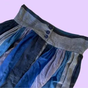 Vintage 90s denim patchwork pleated midi skirt 🔥 thumbnail 2