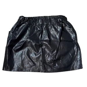 Zara Womens Black Faux Leather Elastic Waist With Pockets Mini Skirt Size M thumbnail 2