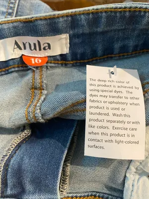 Arula Lex Fray Hem Shorts Medium Blue NWT 16W thumbnail 4