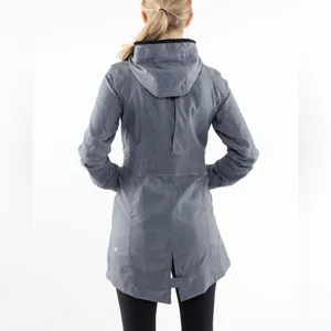 Women's Lululemon Apres Run Anorak Gray Heathered Herringbone Hooded Jacket 6 thumbnail 2