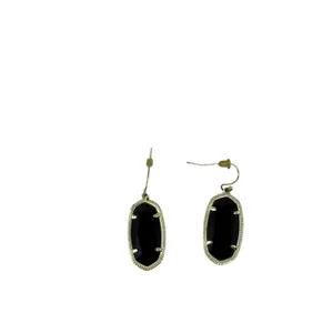 Kendra Scott Elle Gold Drop Earrings Black Opaque Glass thumbnail 3