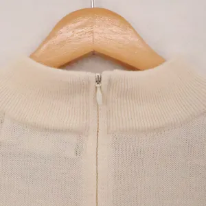 Alfred Dunner Vintage 90s Mock Neck Short Sleeve Sweater Sequin Womens Size M Cream Wool Blend thumbnail 3