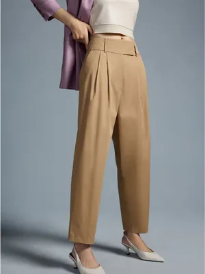 EXQUISE for ANTHROPOLOGIE Barrel Leg Chino Pants in Cedar size XS thumbnail 4