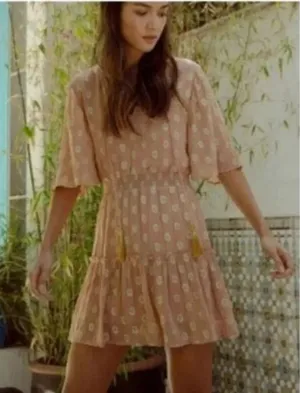 Raga Kenna Metallic Dot Mini Dress in Pink Small thumbnail 1