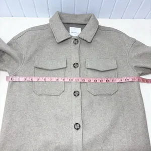 Avec Les Filles Tan Oat Melange Utility Shacket‎ Jacket Size S thumbnail 4