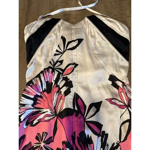 VTG Bebe Y2K Silk Floral Halter Dress - XXS Bustier Style‎ Cocktail thumbnail 3