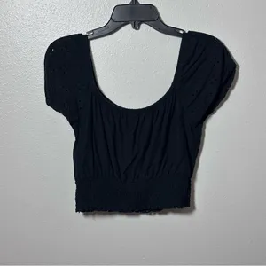 Hollister‎ Women Black Off Shoulder Cropped Top Size M. thumbnail 6