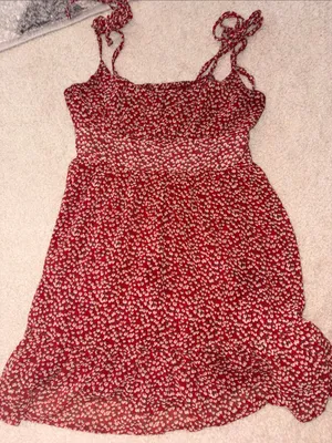 Princess Polly Rust Red Floral Tie-Strap Mini Dress thumbnail 3
